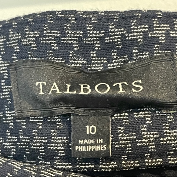 Talbots Navy Gray Houndstooth Chatham Ankle Pants 10 - Picture 2 of 7